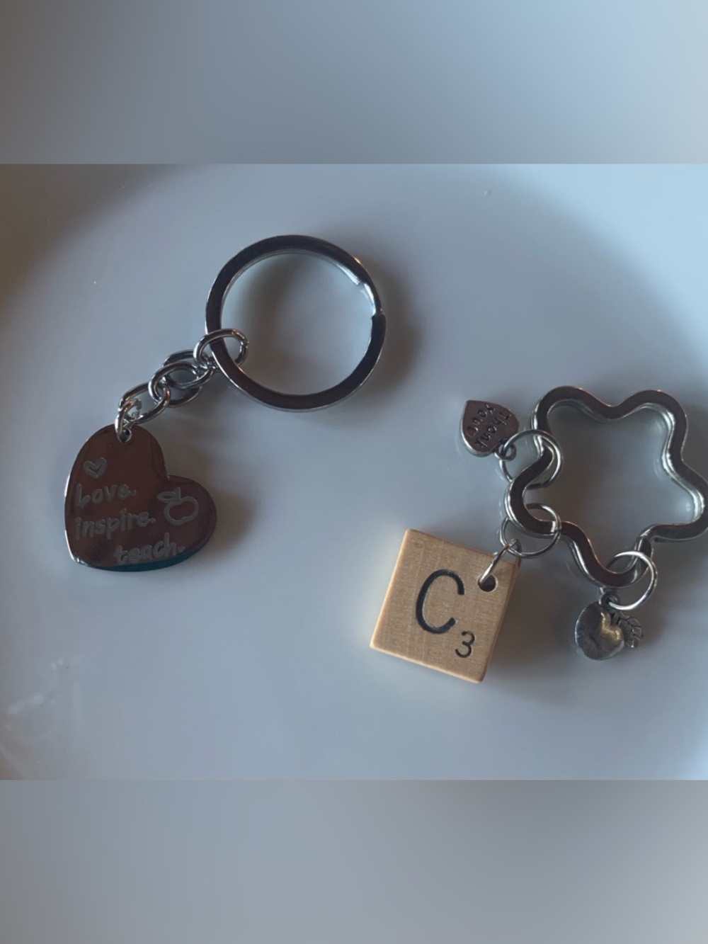Teacher Gift - Keychain Bag Tag Appreciation Set – “Thank You for Inspiring” Duo